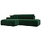 Диван угловой Лига-036 НПБ Модерн левый угол Велюр Зелёный