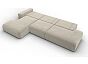 Диван угловой лига-036 нпб модерн лонг левый угол микровельвет бежевый еврокнижка