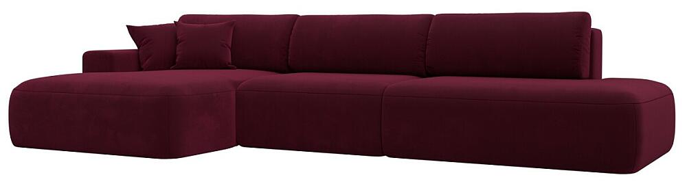Диван угловой Лига-036 НПБ Модерн Лонг левый угол Микровельвет Бордовый 104999₽