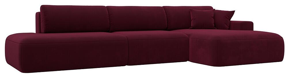 Диван угловой Лига-036 НПБ Модерн Лонг правый угол Микровельвет Бордовый 104999₽
