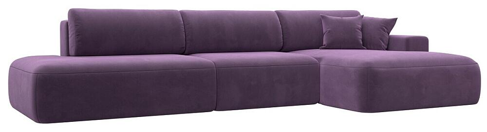 Диван угловой Лига-036 НПБ Модерн Лонг правый угол Микровельвет Сиреневый 104999₽