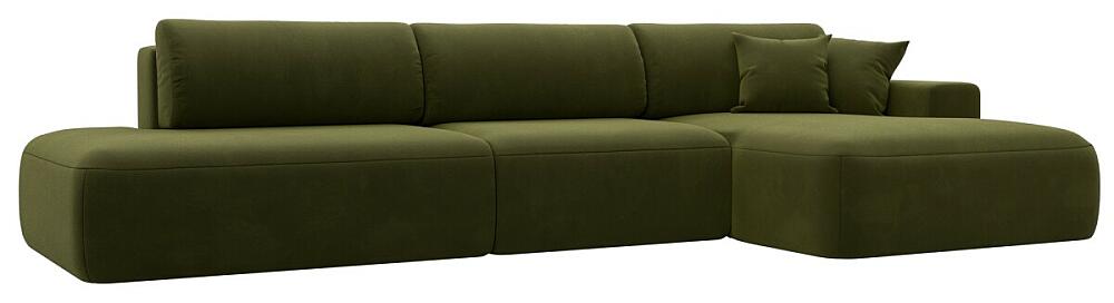 Диван угловой Лига-036 НПБ Модерн Лонг правый угол Микровельвет Зелёный 104999₽