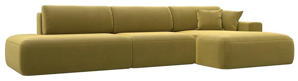 Диван угловой Лига-036 НПБ Модерн Лонг правый угол Микровельвет Желтый 104999₽