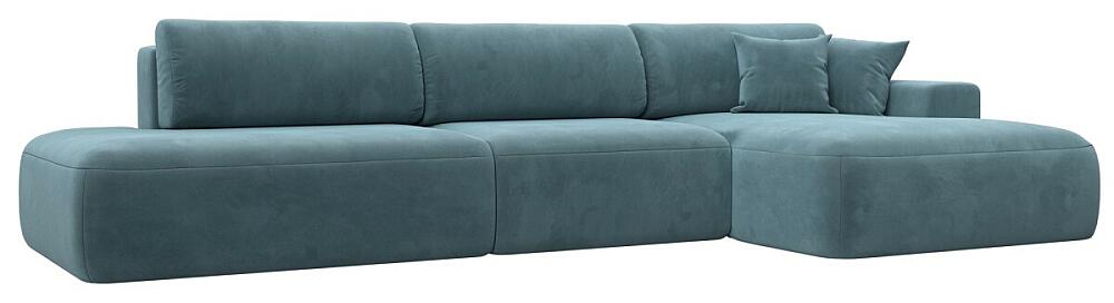 Диван угловой Лига-036 НПБ Модерн Лонг правый угол Велюр Бирюзовый 107999₽