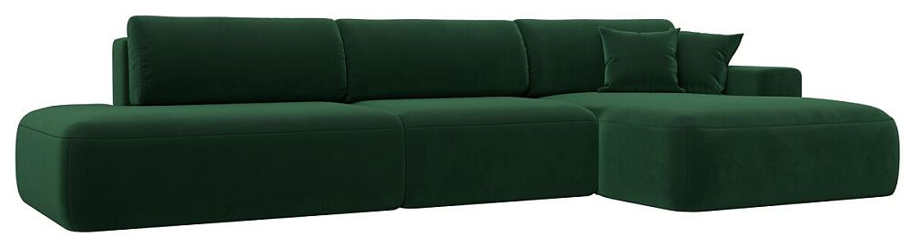 Диван угловой Лига-036 НПБ Модерн Лонг правый угол Велюр Зелёный 107999₽