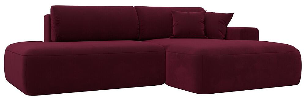 Диван угловой Лига-036 НПБ Модерн правый угол Микровельвет Бордовый 80999₽