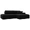 Диван угловой Лига-036 НПБ Модерн правый угол Микровельвет Черный