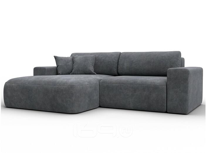Диван угловой лига велюр-036 нпб классик левый угол brut 16 темно-серый еврокнижка