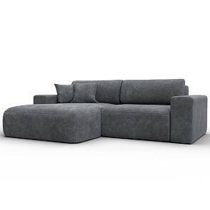 Диван угловой лига велюр-036 нпб классик левый угол brut 16 темно-серый еврокнижка