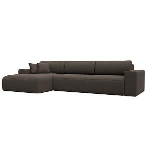 Диван угловой лига рогожка-036 нпб классик лонг левый угол амур 05 коричневый еврокнижка