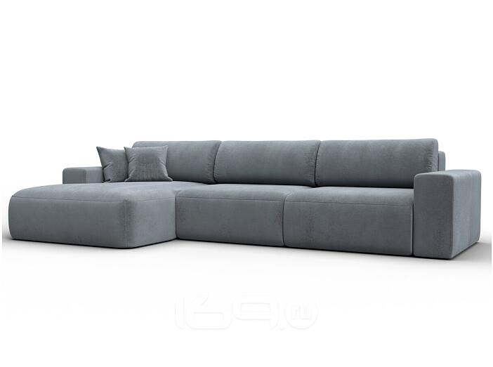 Диван угловой лига велюр-036 нпб классик лонг левый угол tower 10 серый еврокнижка