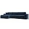 Диван угловой лига велюр-036 нпб классик лонг левый угол tower 13 синий еврокнижка