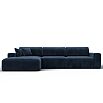 Диван угловой лига велюр-036 нпб классик лонг левый угол tower 13 синий еврокнижка