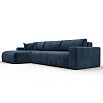 Диван угловой лига велюр-036 нпб классик лонг левый угол tower 13 синий еврокнижка