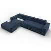 Диван угловой лига велюр-036 нпб классик лонг левый угол tower 13 синий еврокнижка