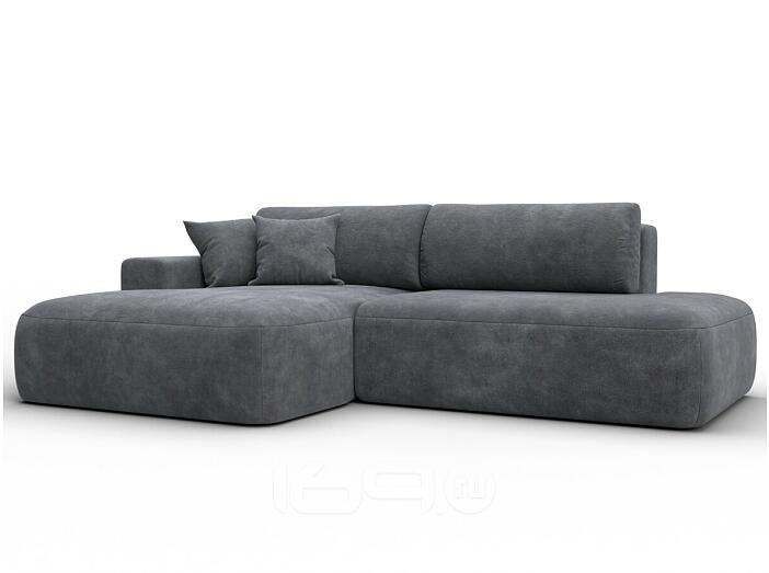 Диван угловой лига велюр-036 нпб модерн левый угол brut 16 темно-серый еврокнижка