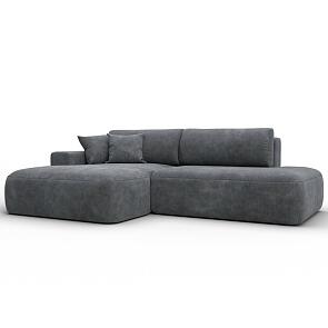 Диван угловой лига велюр-036 нпб модерн левый угол brut 16 темно-серый еврокнижка