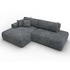 Диван угловой лига велюр-036 нпб модерн левый угол brut 16 темно-серый еврокнижка