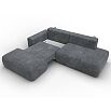 Диван угловой лига велюр-036 нпб модерн левый угол brut 16 темно-серый еврокнижка