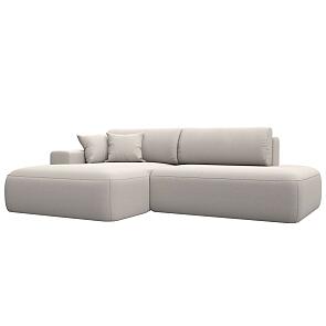 Диван угловой лига замша-036 нпб модерн левый угол joly 05 бежевый еврокнижка