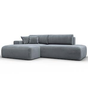 Диван угловой лига велюр-036 нпб модерн левый угол tower 10 серый еврокнижка