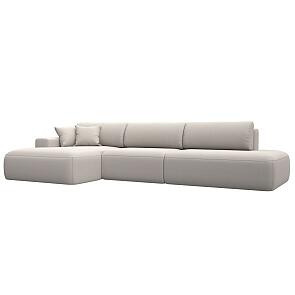 Диван угловой лига замша-036 нпб модерн лонг левый угол joly 05 бежевый еврокнижка