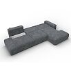 Диван угловой лига велюр-036 нпб модерн лонг правый угол brut 16 темно-серый еврокнижка