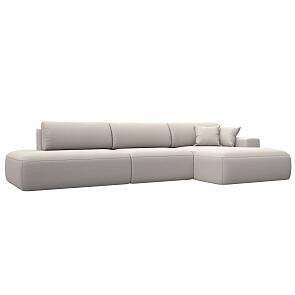 Диван угловой лига замша-036 нпб модерн лонг правый угол joly 05 бежевый еврокнижка