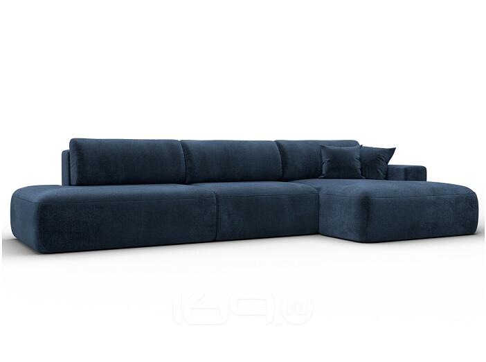 Диван угловой лига велюр-036 нпб модерн лонг правый угол tower 13 синий еврокнижка
