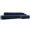 Диван угловой лига велюр-036 нпб модерн лонг правый угол tower 13 синий еврокнижка