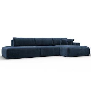 Диван угловой лига велюр-036 нпб модерн лонг правый угол tower 13 синий еврокнижка