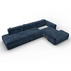 Диван угловой лига велюр-036 нпб модерн лонг правый угол tower 13 синий еврокнижка