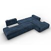 Диван угловой лига велюр-036 нпб модерн лонг правый угол tower 13 синий еврокнижка