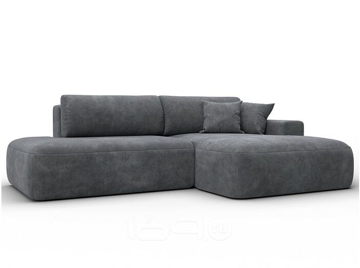 Диван угловой лига велюр-036 нпб модерн правый угол brut 16 темно-серый еврокнижка