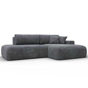 Диван угловой лига велюр-036 нпб модерн правый угол brut 16 темно-серый еврокнижка