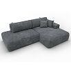 Диван угловой лига велюр-036 нпб модерн правый угол brut 16 темно-серый еврокнижка
