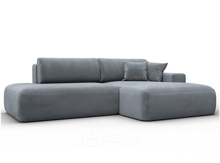 Диван угловой лига велюр-036 нпб модерн правый угол tower 10 серый еврокнижка