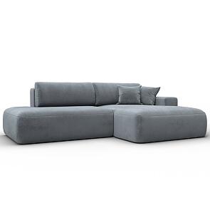 Диван угловой лига велюр-036 нпб модерн правый угол tower 10 серый еврокнижка