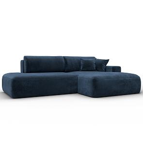 Диван угловой лига велюр-036 нпб модерн правый угол tower 13 синий еврокнижка