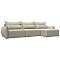 Диван угловой Лига-051 НПБ Лонг угол универсальный Велюр NESS 04 бежевый