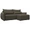 Диван угловой Лига-051 НПБ угол универсальный Велюр NESS 07 коричневый