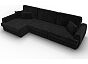Диван угловой лига-057 нпб лонг угол левый велюр seven 35 черный еврокнижка