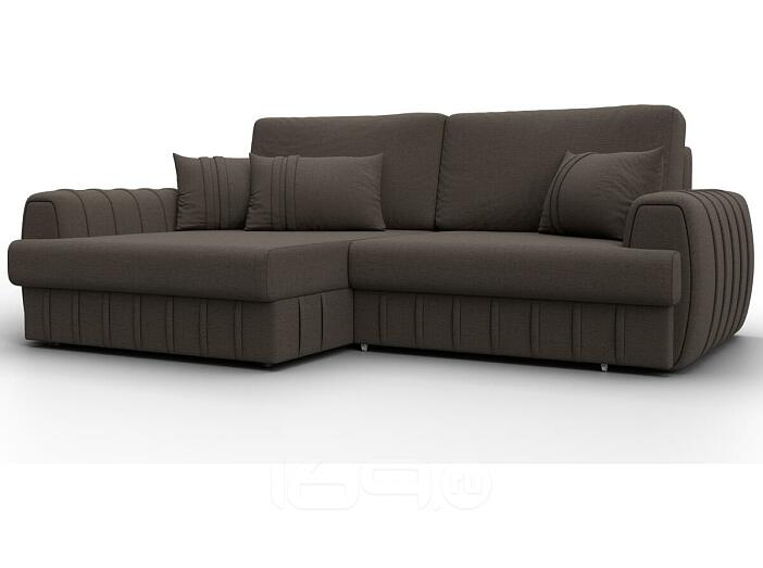 Диван угловой лига-057 нпб угол левый рогожка амур 05 коричневый еврокнижка