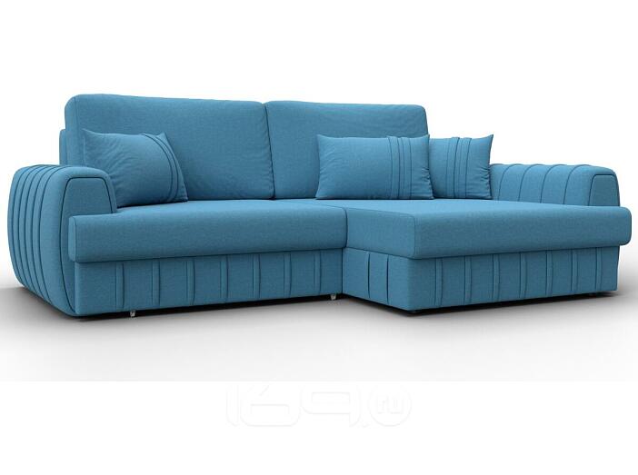 Диван угловой лига-057 нпб угол правый рогожка амур 10 голубой еврокнижка