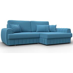 Диван угловой лига-057 нпб угол правый рогожка амур 10 голубой еврокнижка