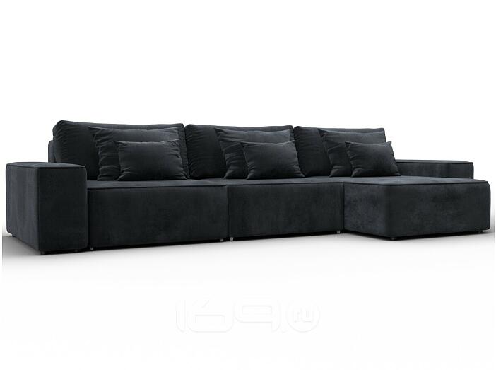 Диван угловой лига велюр-074 угол универсальный tower 11 темно-серый еврокнижка
