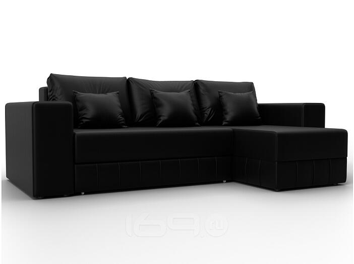 Диван угловой лига экокожа-076 угол универсальный grifon 18 черный еврокнижка