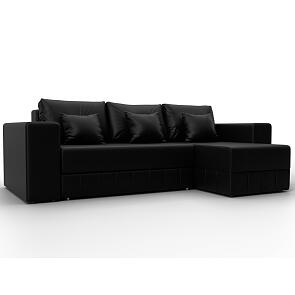 Диван угловой лига экокожа-076 угол универсальный grifon 18 черный еврокнижка