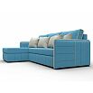 Диван угловой лига-078 угол левый амур 10 голубой/амур 02 бежевый дельфин