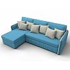Диван угловой лига-078 угол левый амур 10 голубой/амур 02 бежевый дельфин